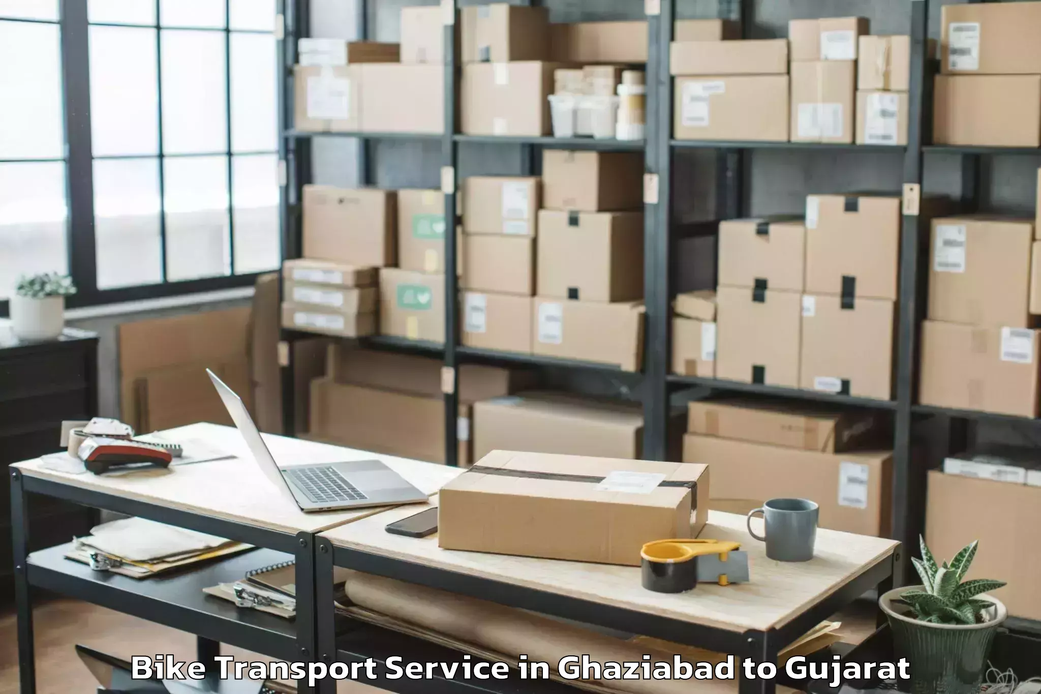 Book Ghaziabad to Thasra Bike Transport